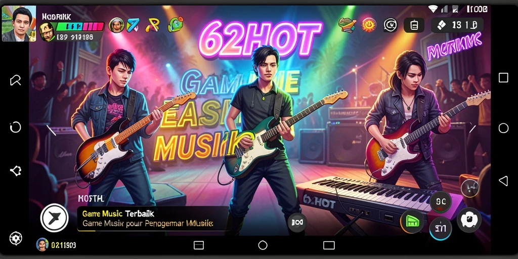 Tangkapan layar gameplay 62HOT menunjukkan keseruan bernyanyi.