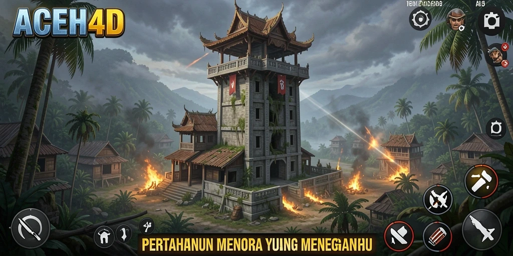 Tampilan gameplay ACEH4D yang menakjubkan di Tower Defense.