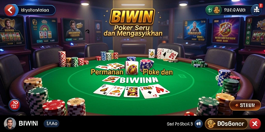 Tampilan menarik dari gameplay Poker BIWIN yang seru.