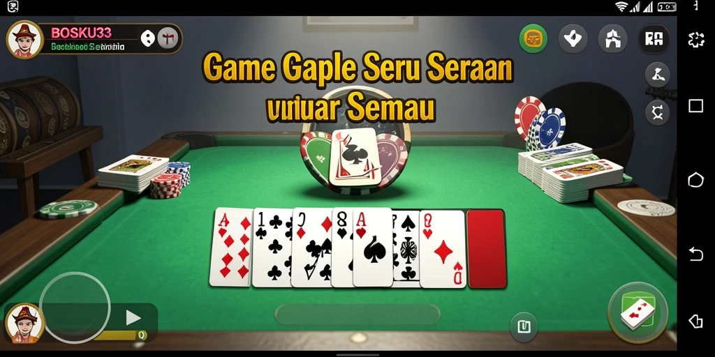 Tampilan gameplay seru dari game Gaple BOSKU33.