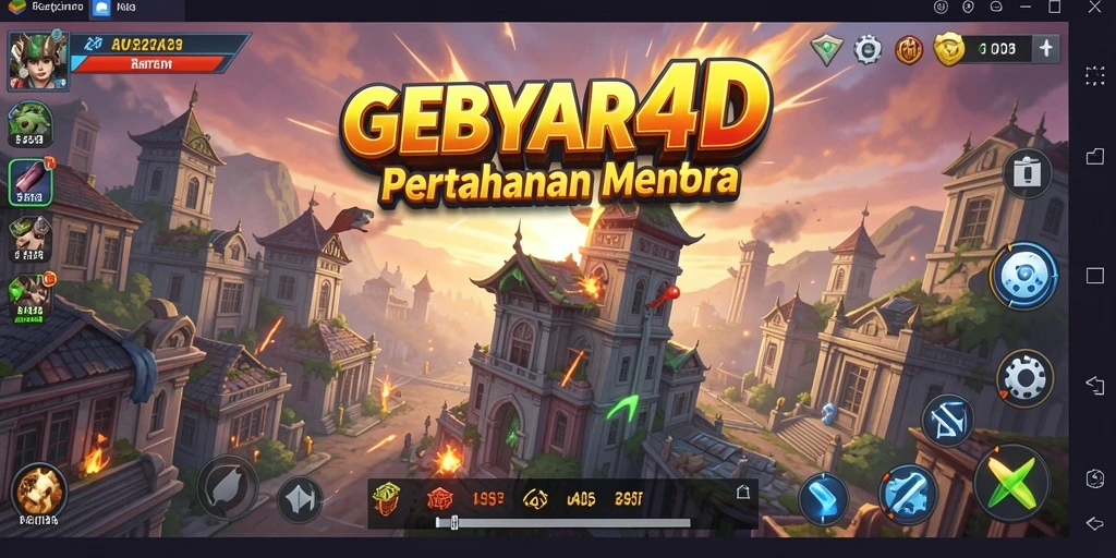 Gameplay seru GEBYAR4D dalam mode Tower Defense.