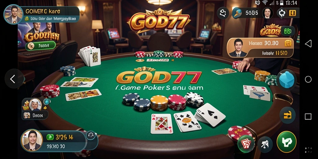 Tampilan gameplay Poker GOD77 yang menegangkan dan seru.
