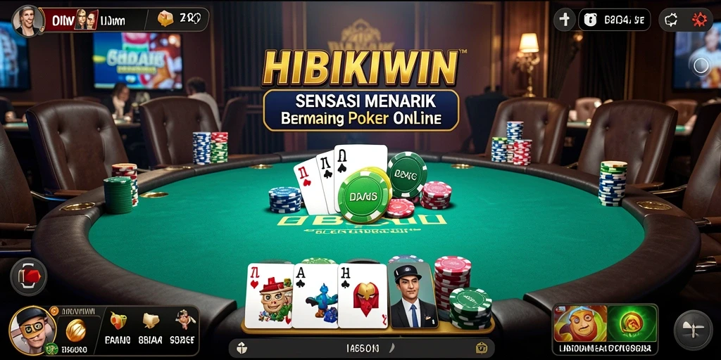 Tangkapan layar HIBIKIWIN menunjukkan keseruan bermain Poker online.