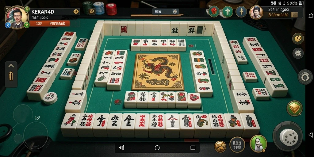 Screenshot utama permainan KEKAR4D menunjukkan aksi seru Mahjong.