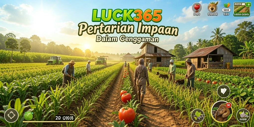 Tampilan gameplay menarik dari LUCK365 yang menunjukkan berbagai aktivitas pertanian.