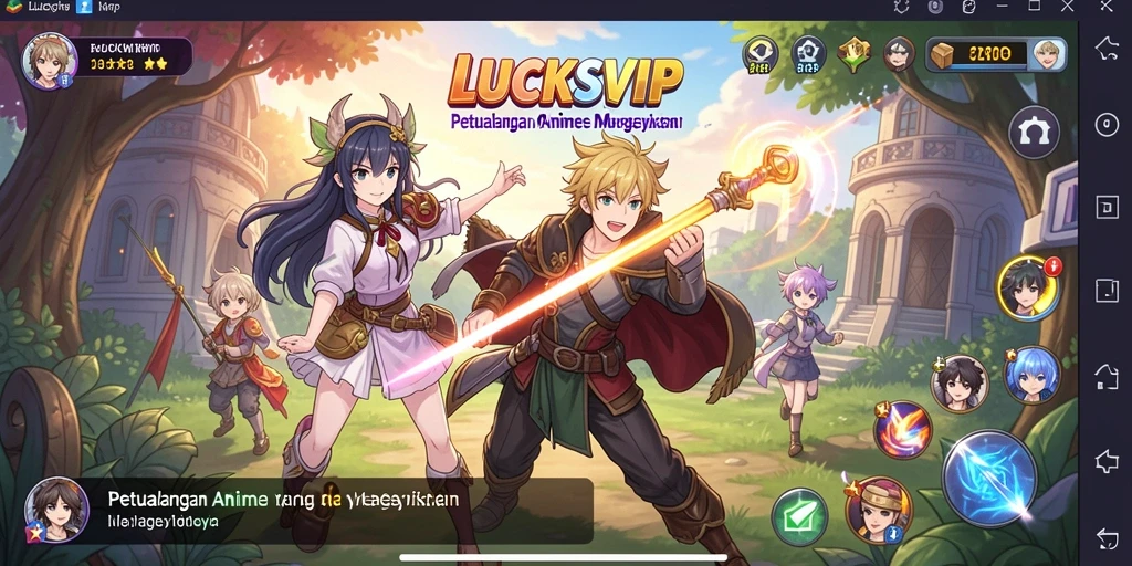 Tangkapan layar gameplay LUCKSVIP menampilkan aksi karakter Anime yang menarik.