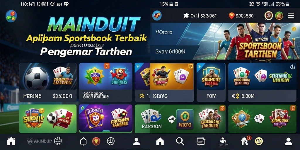 Tampilan utama MAINDUIT dengan berbagai pilihan taruhan olahraga.
