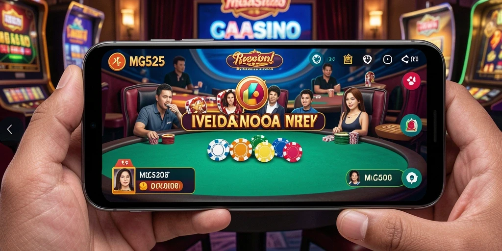 Gameplay Live Casino MG525 dengan dealer profesional dan interaksi langsung.