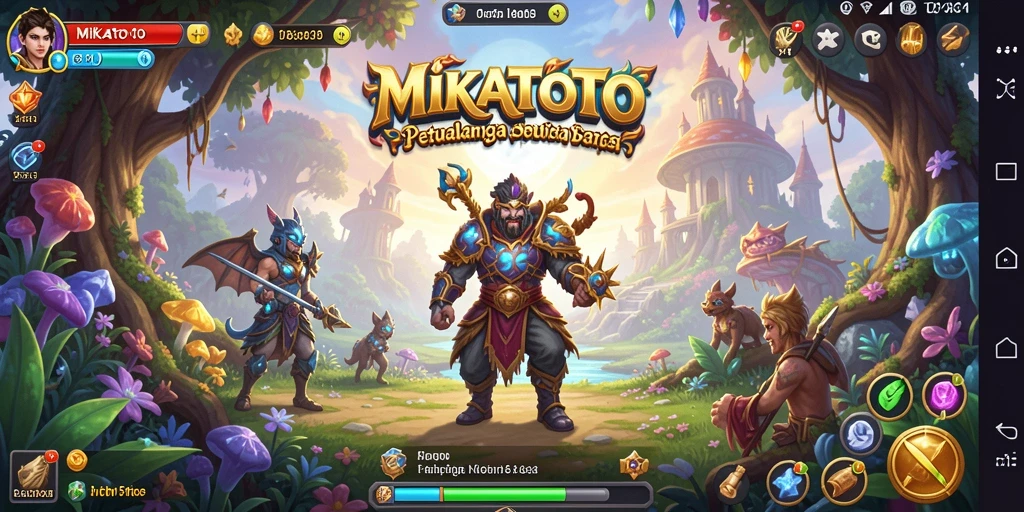 Tangkapan layar gameplay MIKATOTO saat menjelajahi dunia fantasi.