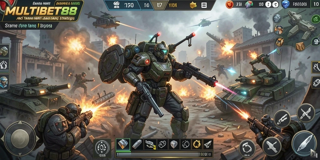 Tampilan intens pertempuran dalam gameplay MULTIBET88.
