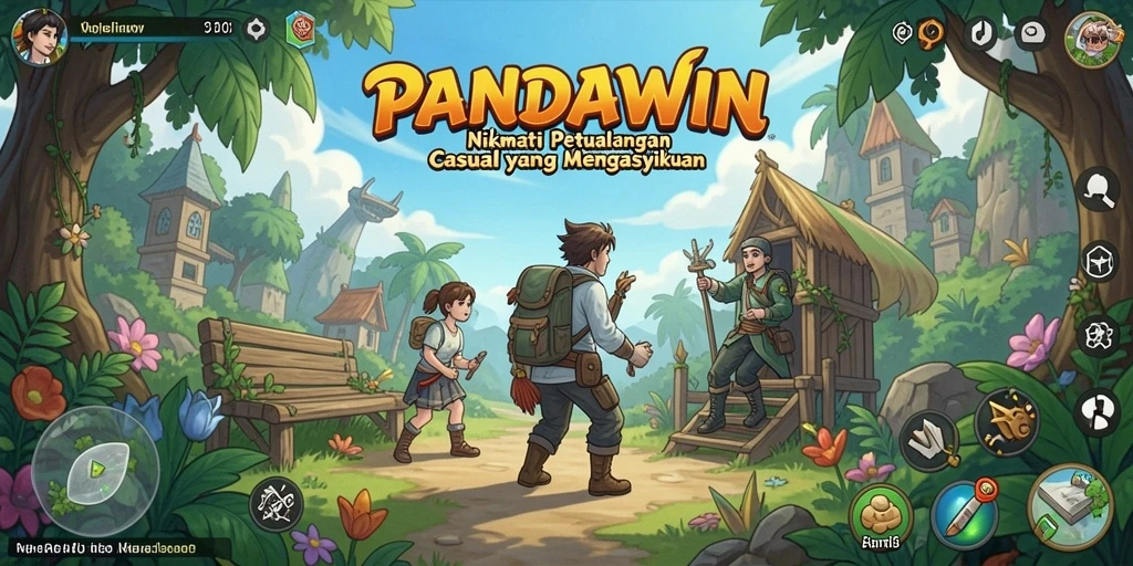 Screenshot gameplay PANDAWIN yang menampilkan karakter lucu dan tantangan menarik.