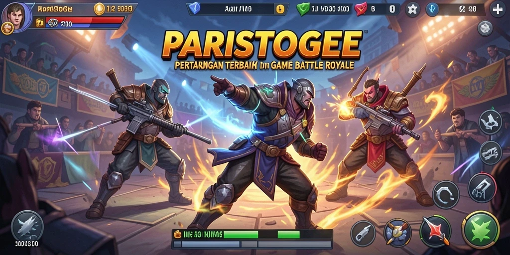 Tangkapan layar gameplay intens dalam PARISTOGEL Battle Royale.