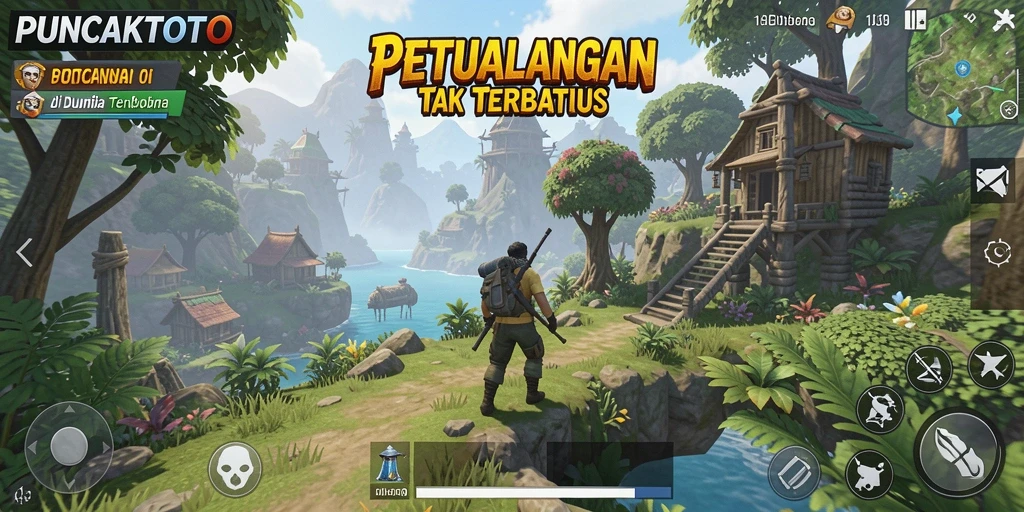 Tampilan gameplay PUNCAKTOTO yang menakjubkan dalam dunia terbuka.