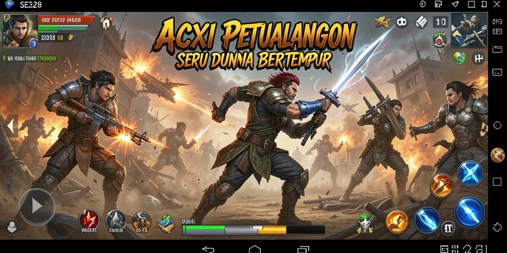 Tampilan gameplay seru SE328 saat pertempuran berlangsung.