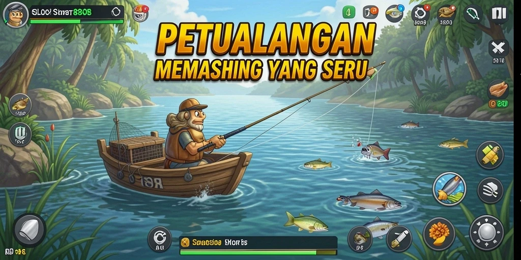 Tampilan gameplay SLOST8808 yang menampilkan pengalaman memancing yang mendebarkan.